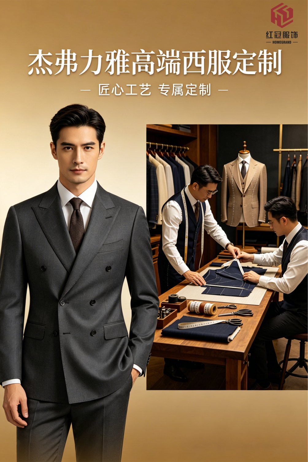 匠心裁制风雅，正装定义格局——重庆红冠服饰·杰弗力雅高端西服定制